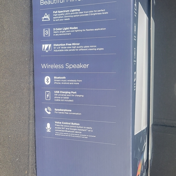 IHome Beauty Reflect Trifold Vanity Mirror With Bluetooth and Lights (ICVBT40W) - Picture 6 of 7